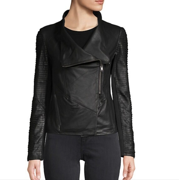 LAMARQUE New Brenda Leather Moto Jacket - Medium - Picture 1 of 10